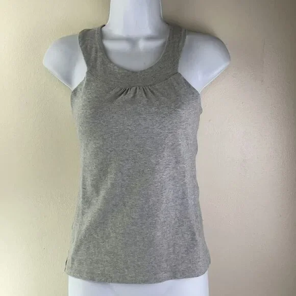 HYDE Yoga Organic Shelf Bra Racerback Grey Tank Women's Size XS - Picture 7 of 8